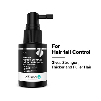The Derma Co 20% Actives Peptide-Stem Cell Hair Growth Serum (30ml) - Foligen, Anagain & Analupe