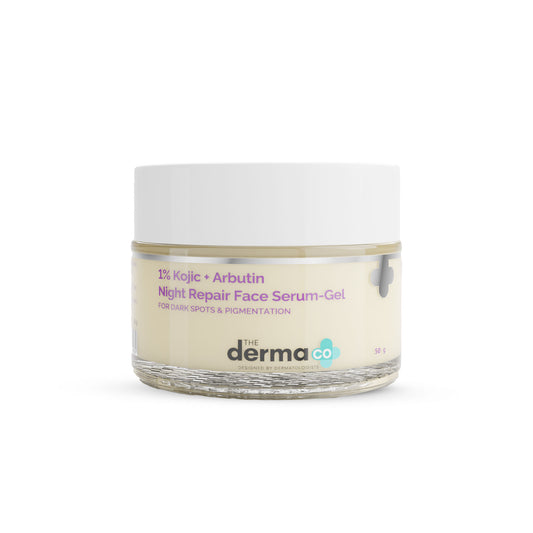 The Derma Co 1% Kojic + Arbutin Night Repair Serum-Gel (50g) - Dark Spot & Pigmentation Corrector
