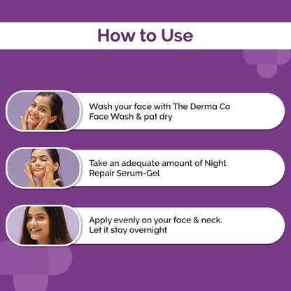 The Derma Co 1% Kojic + Arbutin Night Repair Serum-Gel (50g) - Dark Spot & Pigmentation Corrector