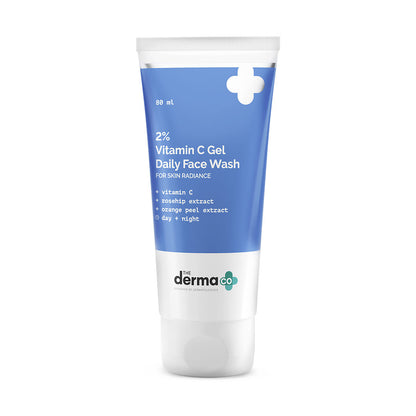 The Derma Co 2% Vitamin C Gel Face Wash (80ml) - Rosehip, Orange Peel Extract & Daily Radiance