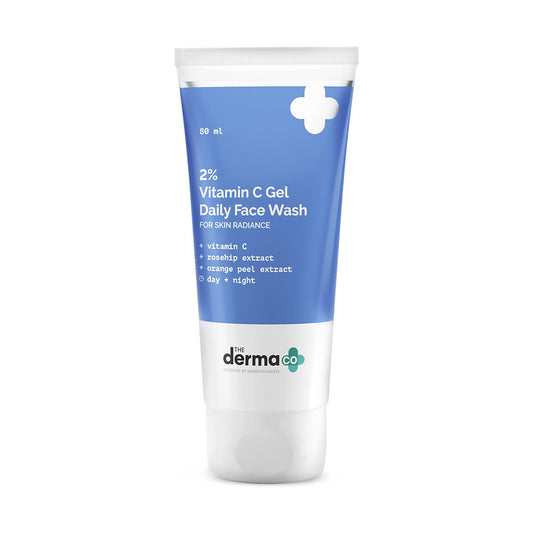 The Derma Co 2% Vitamin C Gel Face Wash (80ml) - Rosehip, Orange Peel Extract & Daily Radiance