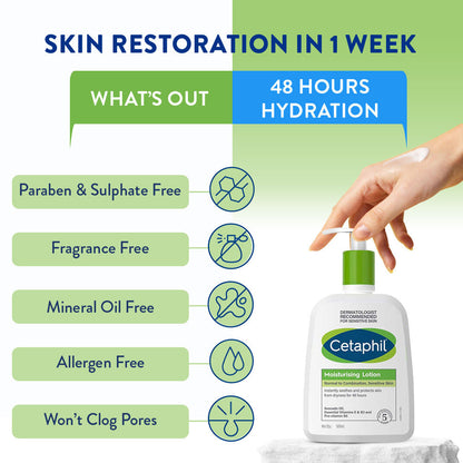 Cetaphil Moisturising Lotion Dry to Normal Sensitive Skin (500ml)