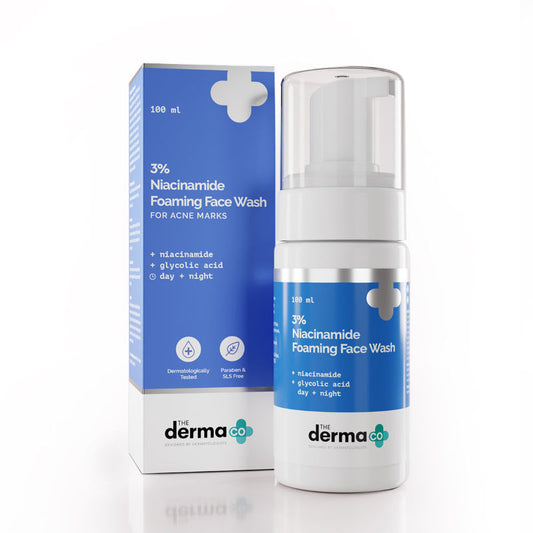 The Derma Co 3% Niacinamide Foaming Daily Face Wash (100ml) - Acne Marks, Blemishes & Brightening