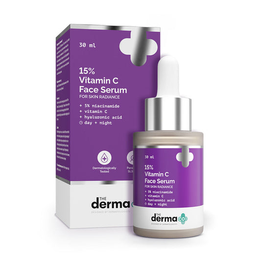 The Derma Co 15% Vitamin C Face Serum (30ml) - Brightening, Anti-Aging & Spot Reduction