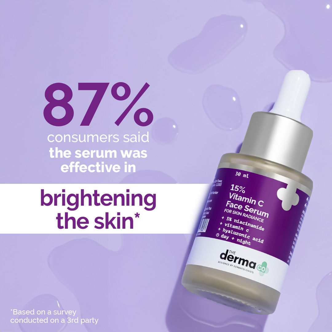 The Derma Co 15% Vitamin C Face Serum (30ml) - Brightening, Anti-Aging & Spot Reduction