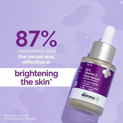 The Derma Co 15% Vitamin C Face Serum (30ml) - Brightening, Anti-Aging & Spot Reduction