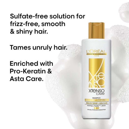 L'Oréal Professionnel Xtenso Care Sulfate-Free Shampoo for Frizz-Free, Shiny & Manageable Hair (250ml)
