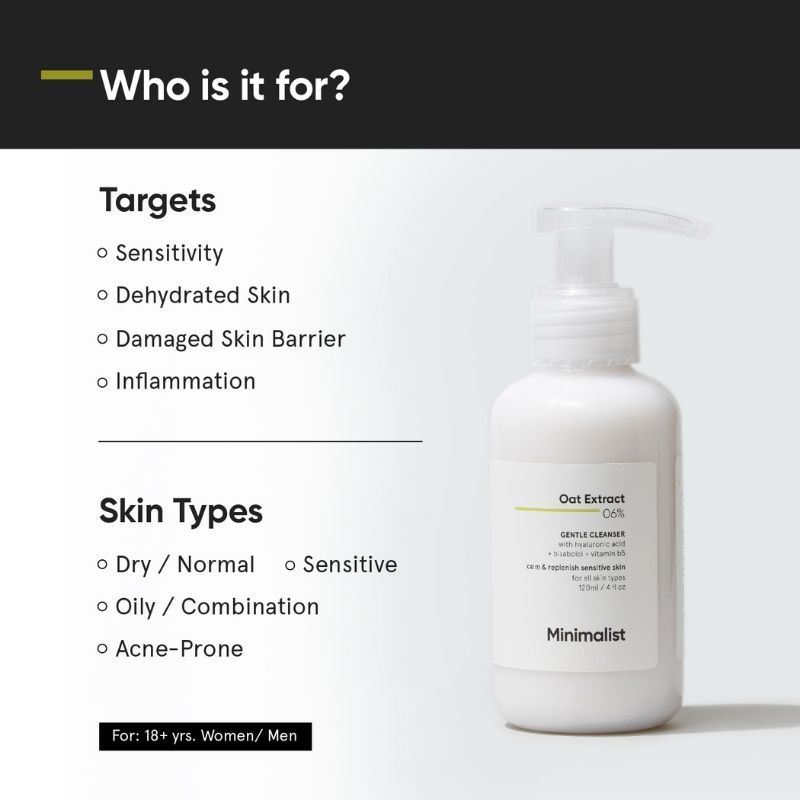 Minimalist 6% Oat Extract Gentle Cleanser - Sensitive Skin (120ml)