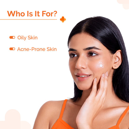 The Derma Co 1% Hyaluronic Sunscreen Oil-Free Gel with SPF 50 PA++++ for Oily & Acne-Prone Skin (50g)