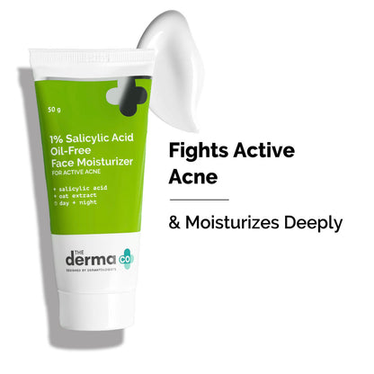 The Derma Co 1% Salicylic Acid Oil-Free Moisturizer with Oat Extract – 50g