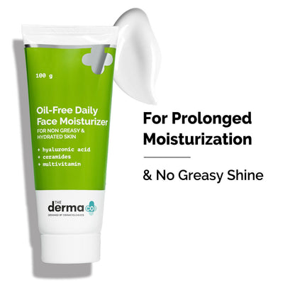 The Derma Co Oil-Free Daily Face Moisturizer with Hyaluronic Acid & Ceramides (100g)