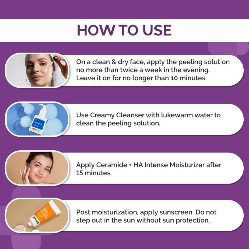 The Derma Co 15% AHA + 1% BHA Peeling Solution for Beginners for Glowing Skin in 10 Minutes (30ml)