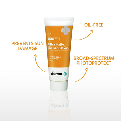 The Derma Co Ultra Matte Sunscreen Gel SPF 60 PA+++ (50g)