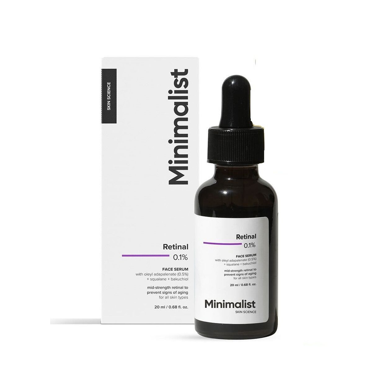 Minimalist Retinal 0.1% Face Serum - Anti-Aging & Fine Lines (20ml)