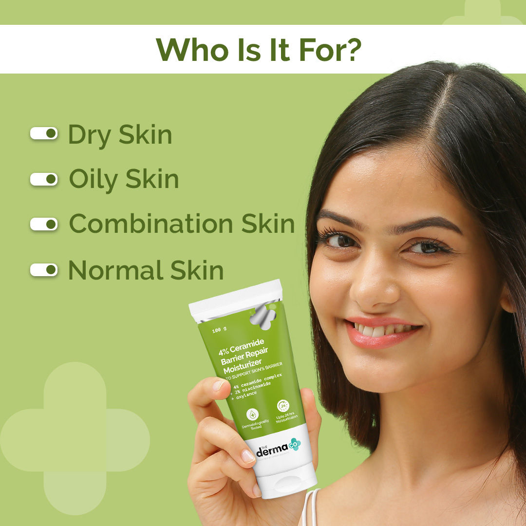 The Derma Co 4% Ceramide Barrier Repair Moisturizer (100g) - Dry, Damaged & Sensitive Skin