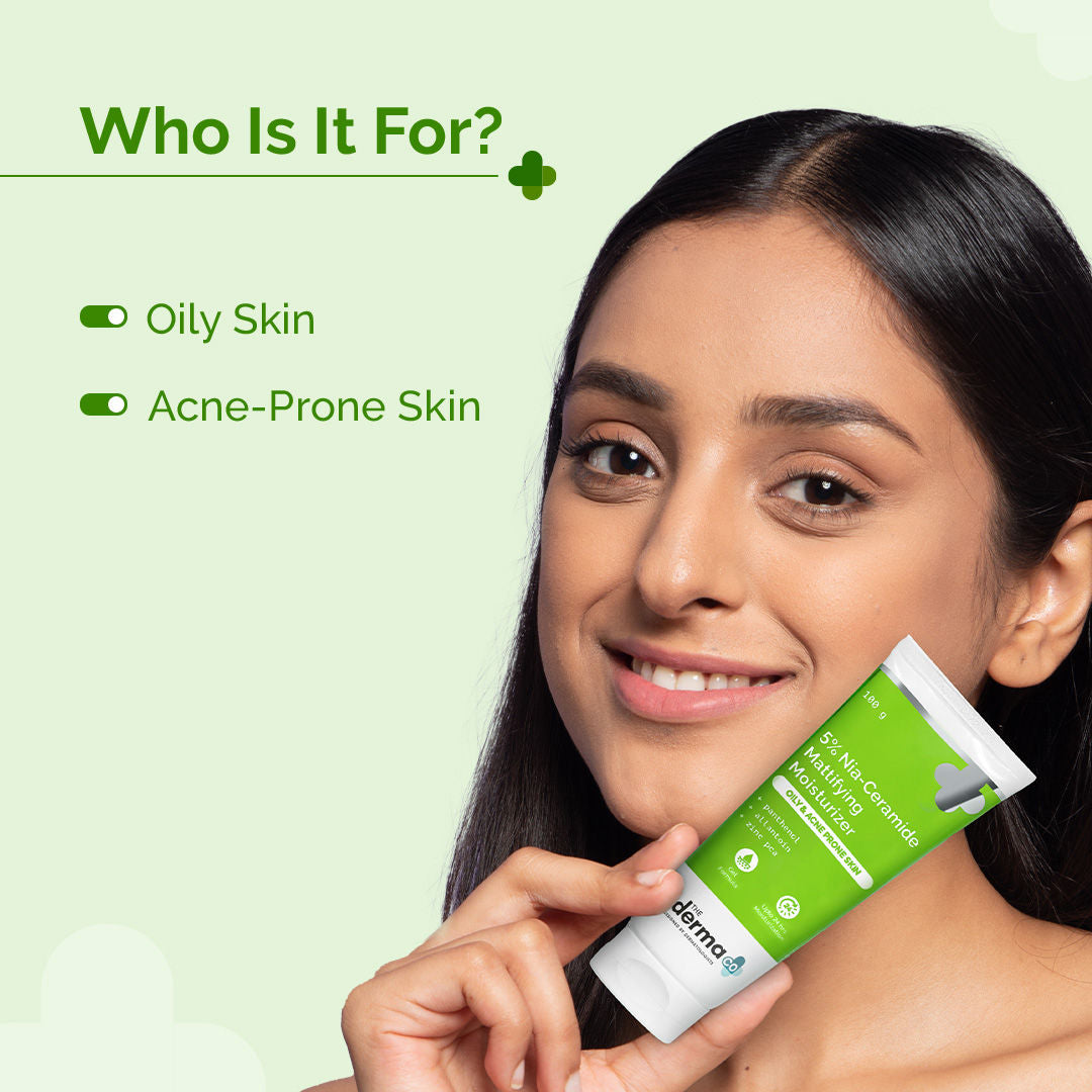 The Derma Co 5% Nia-Ceramide Mattifying Moisturizer (100g) - Oily & Acne-Prone Skin