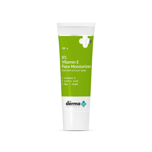 The Derma Co 3% Vitamin E Face Moisturizer (100g) - Dry & Flaky Skin, Day+Night Hydration